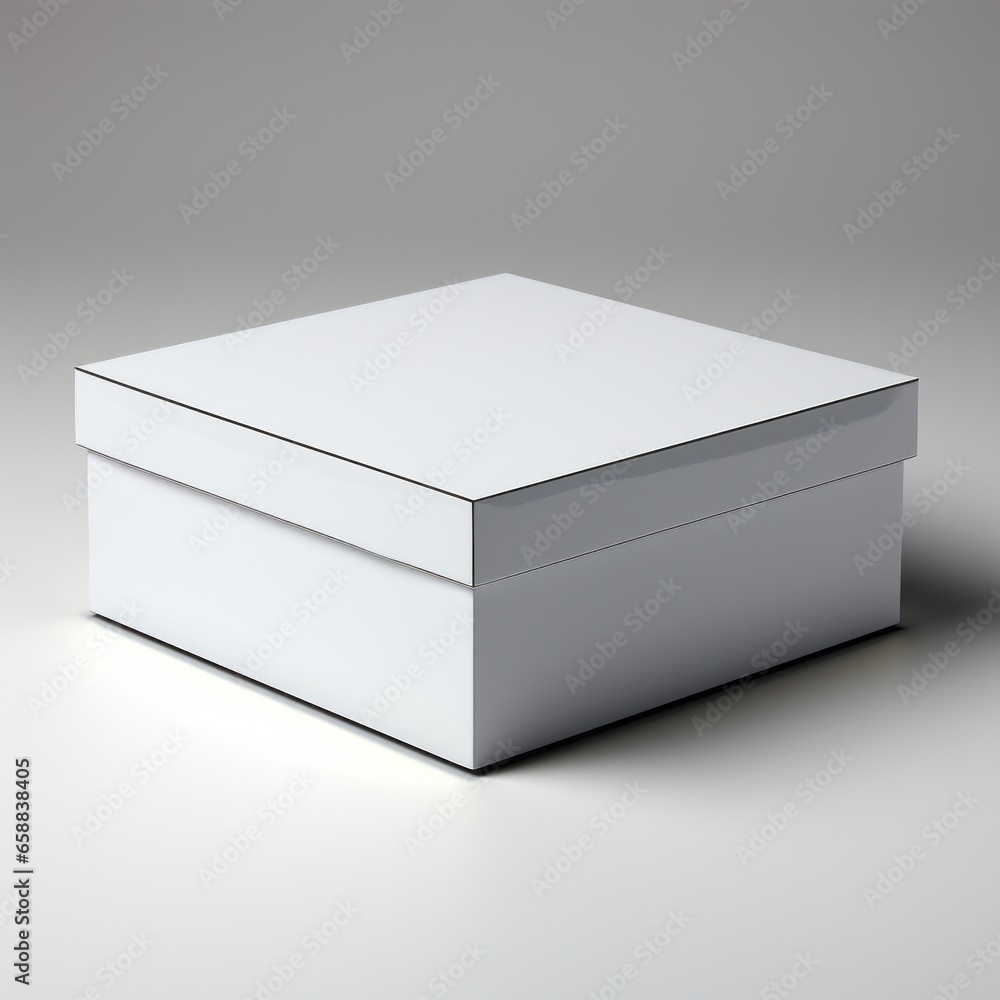 Naklejka premium A blank plain white box with a plain background. 