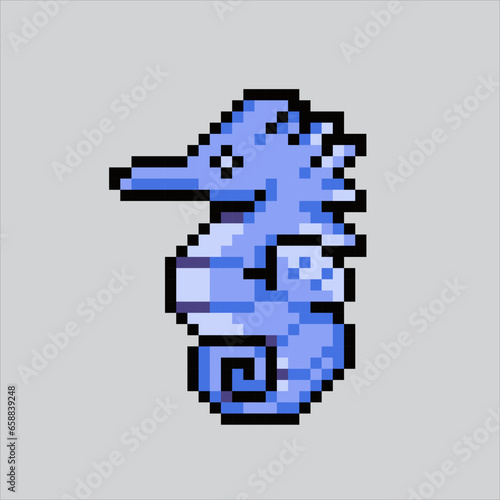 Pixel art illustration Seahorse. Pixelated Seahorse. Ocean Seahorse
icon pixelated for the pixel art game and icon for website and video game.
old school retro.