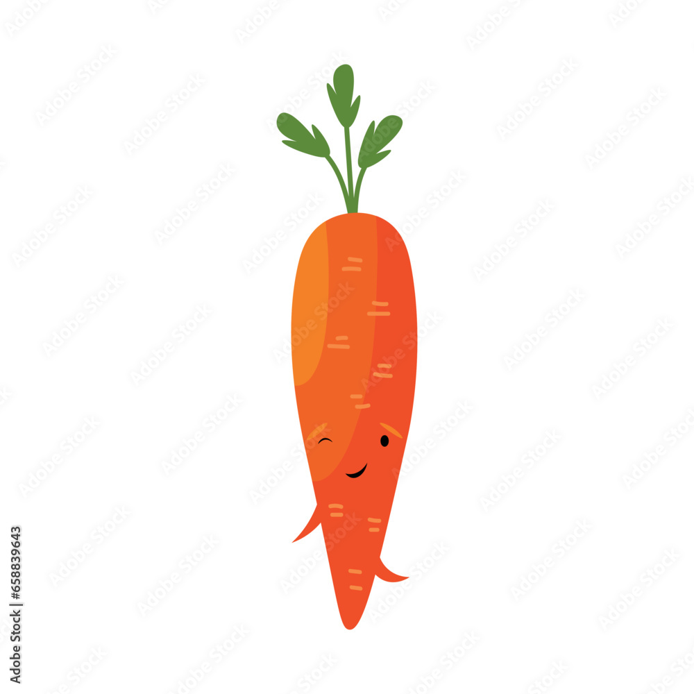 Cute winking carrot on white background Cute winking carrot on white background