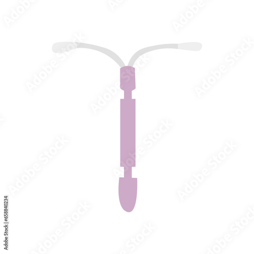 Intrauterine contraceptive device on white background