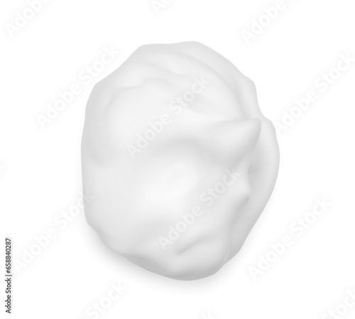 Heap of shaving foam isolated on white, top view