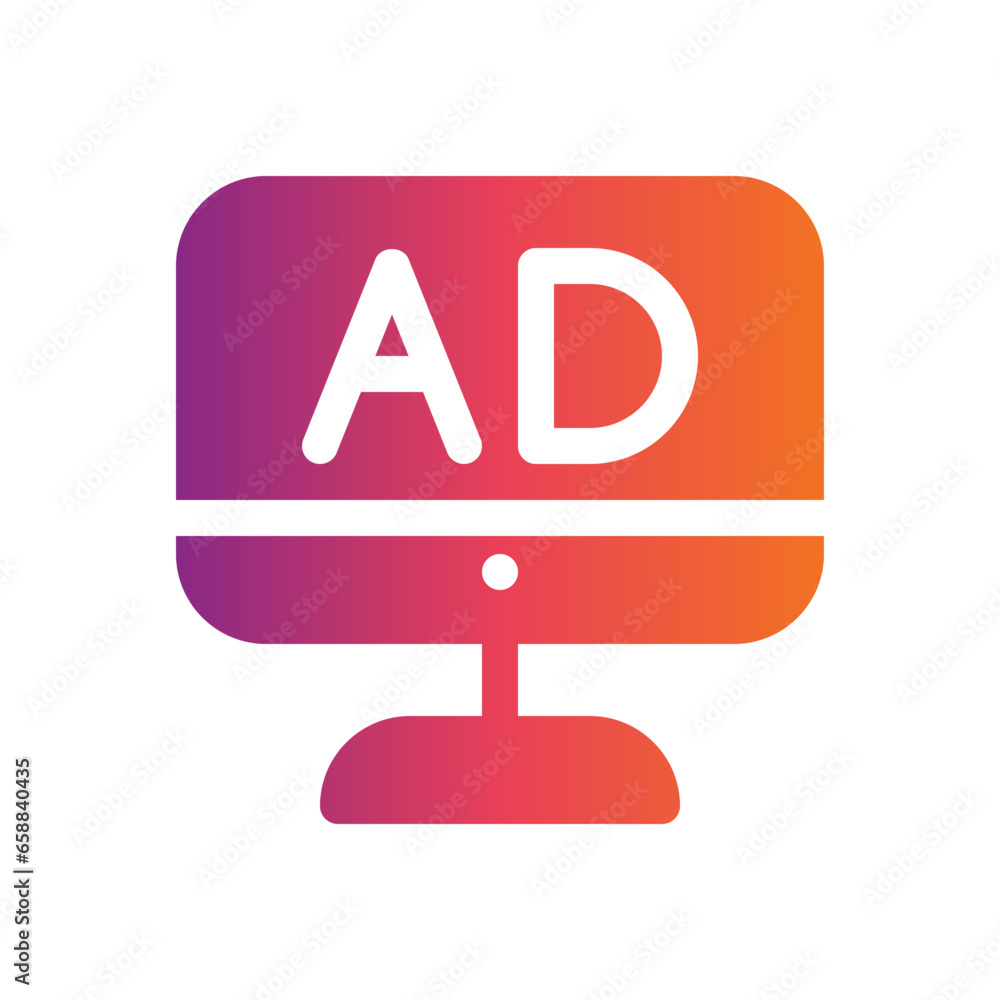 advertising flat gradient icon advertising flat gradient icon