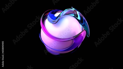 Abstract dispersion glass sphere. Futuristic blob with rainbow in space. Liquid shape, holographic spectrum colors. Prism, iridescent concept morph 4k