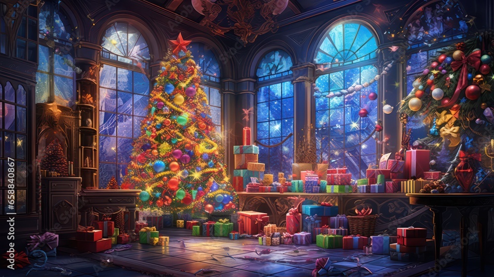 Obraz premium Indoor Christmas Tree