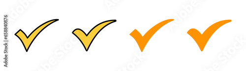 Check mark icon set for web and mobile app. Tick mark sign and symbol