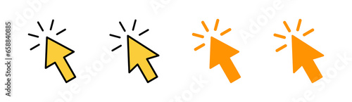 Click icon set for web and mobile app. pointer arrow sign and symbol. cursor icon