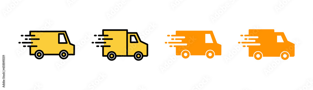 Delivery truck icon set for web and mobile app. Delivery truck sign and symbol. Shipping fast delivery icon Delivery truck icon set for web and mobile app. Delivery truck sign and symbol. Shipping fast delivery icon