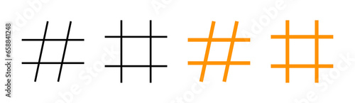 Hashtag icon set for web and mobile app. hashtag sign and symbol