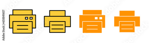 Print icon set for web and mobile app. printer sign and symbol