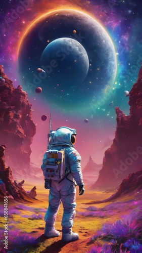 astronaut in space enjoyed the beautiful space, ai generated, 