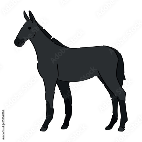 Black horse on white background