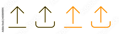 Upload icon set for web and mobile app. load data sign and symbol