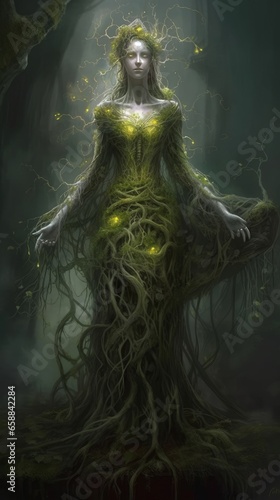 An illustration of a dryad. Generative AI. 