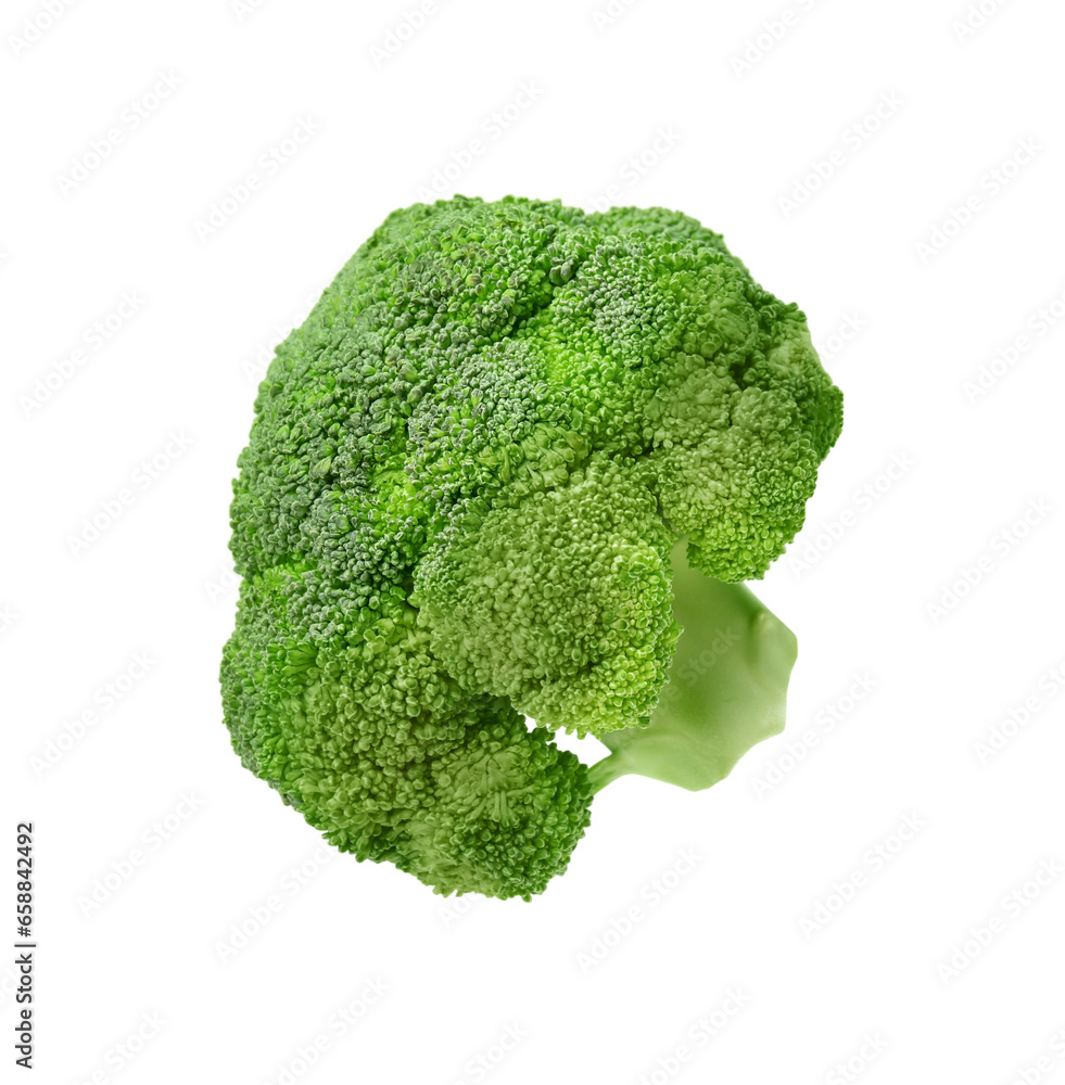 Fresh raw green broccoli isolated on white