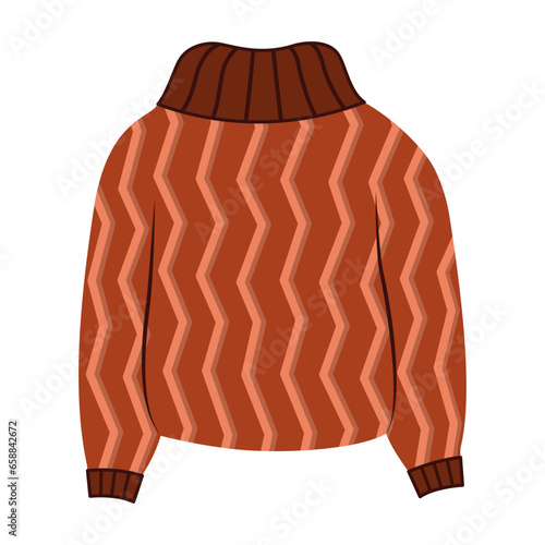 Brown sweater on white background