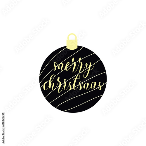 Ball and text MERRY CHRISTM...