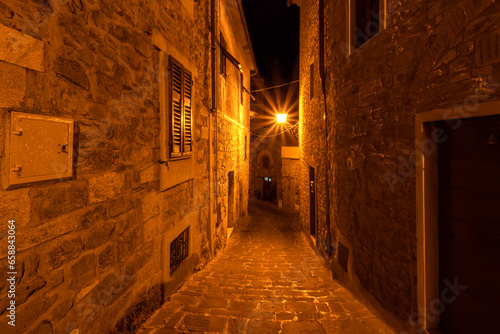 A street in the center of Scarlino  a picturesque medieval town in the Maremma. Italy.