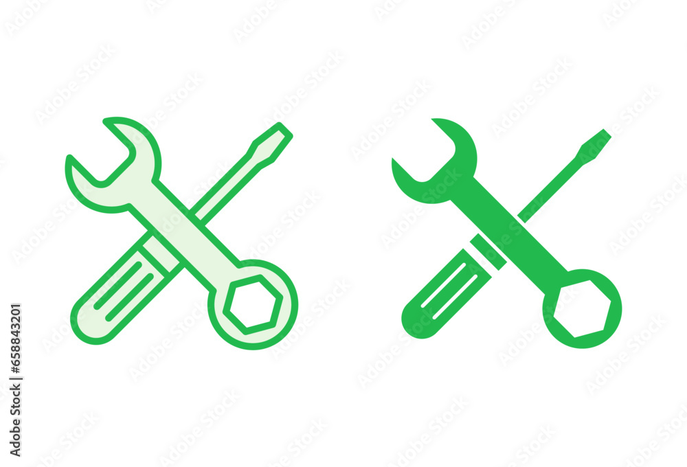 Repair tools icon set. tool icon vector. setting icon vector. Wrench and screwdriver. support, Service Repair tools icon set. tool icon vector. setting icon vector. Wrench and screwdriver. support, Service