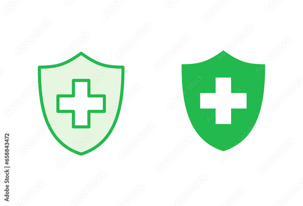 Obraz premium Health insurance icon set. Insurance health document icon