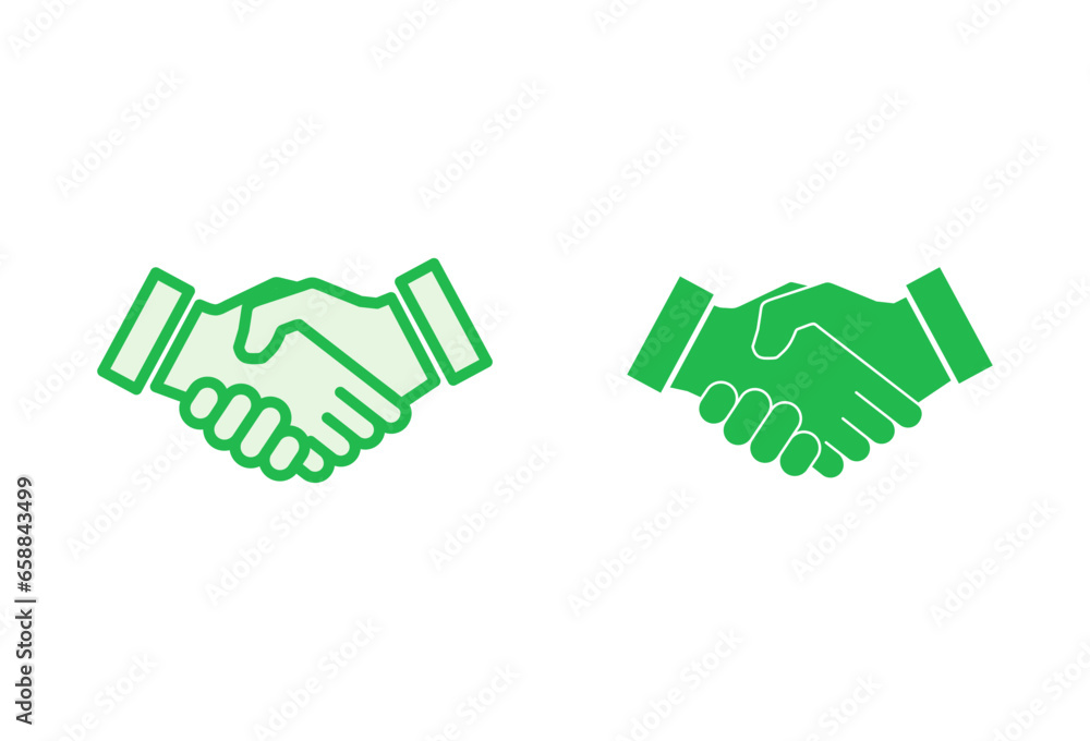 Handshake icon set. business handshake. contact agreement Handshake icon set. business handshake. contact agreement