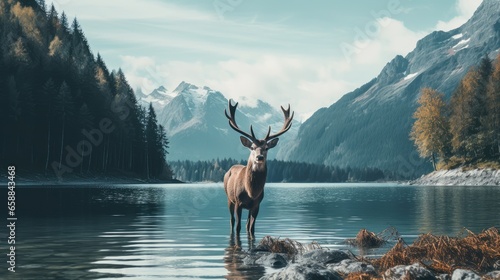 elk on the lake © faiz