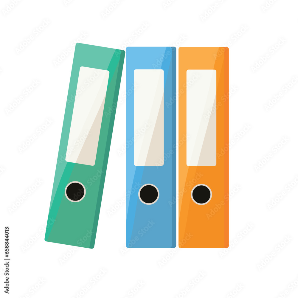 Folders with business documents on white background Folders with business documents on white background