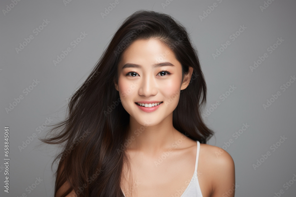 Portrait of a Asian woman standing and looking at the camera. Face of healthy woman, Lifestyle portrait photography. Portrait of a Asian woman standing and looking at the camera. Face of healthy woman, Lifestyle portrait photography.