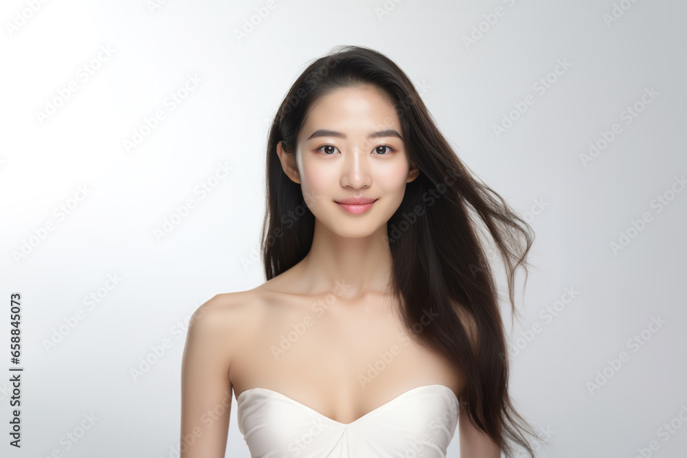 Portrait of a Asian woman standing and looking at the camera. Face of healthy woman, Lifestyle portrait photography. Portrait of a Asian woman standing and looking at the camera. Face of healthy woman, Lifestyle portrait photography.