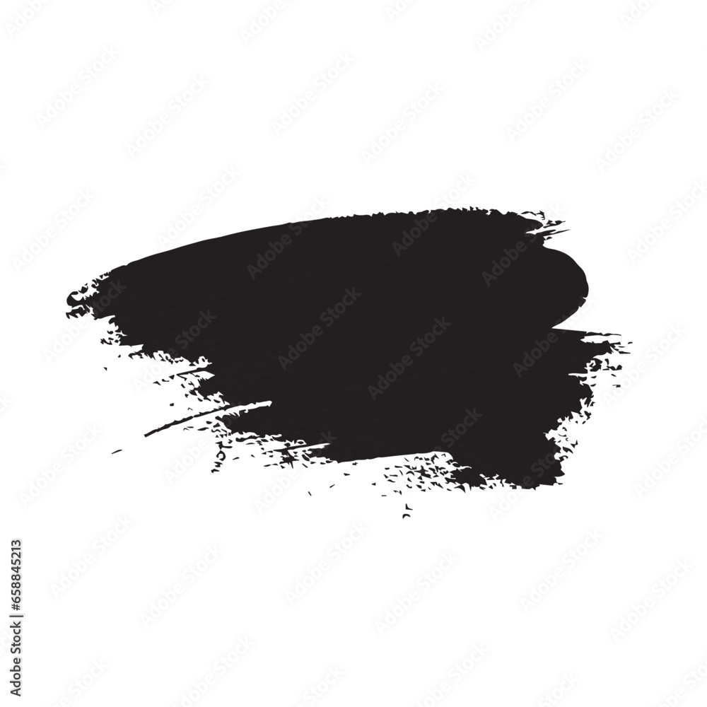 Black paint stroke on white background