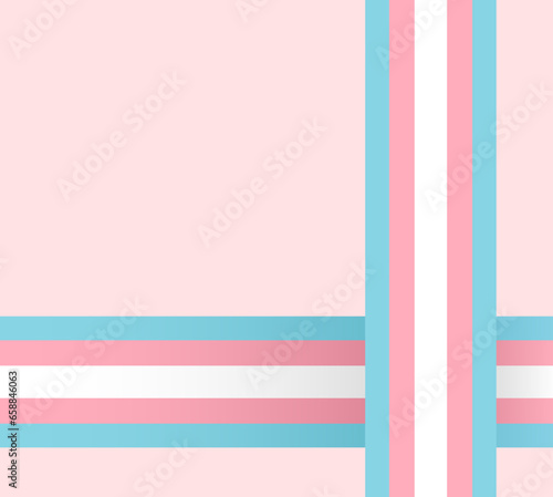 Banner for design with transgender flags on pink background