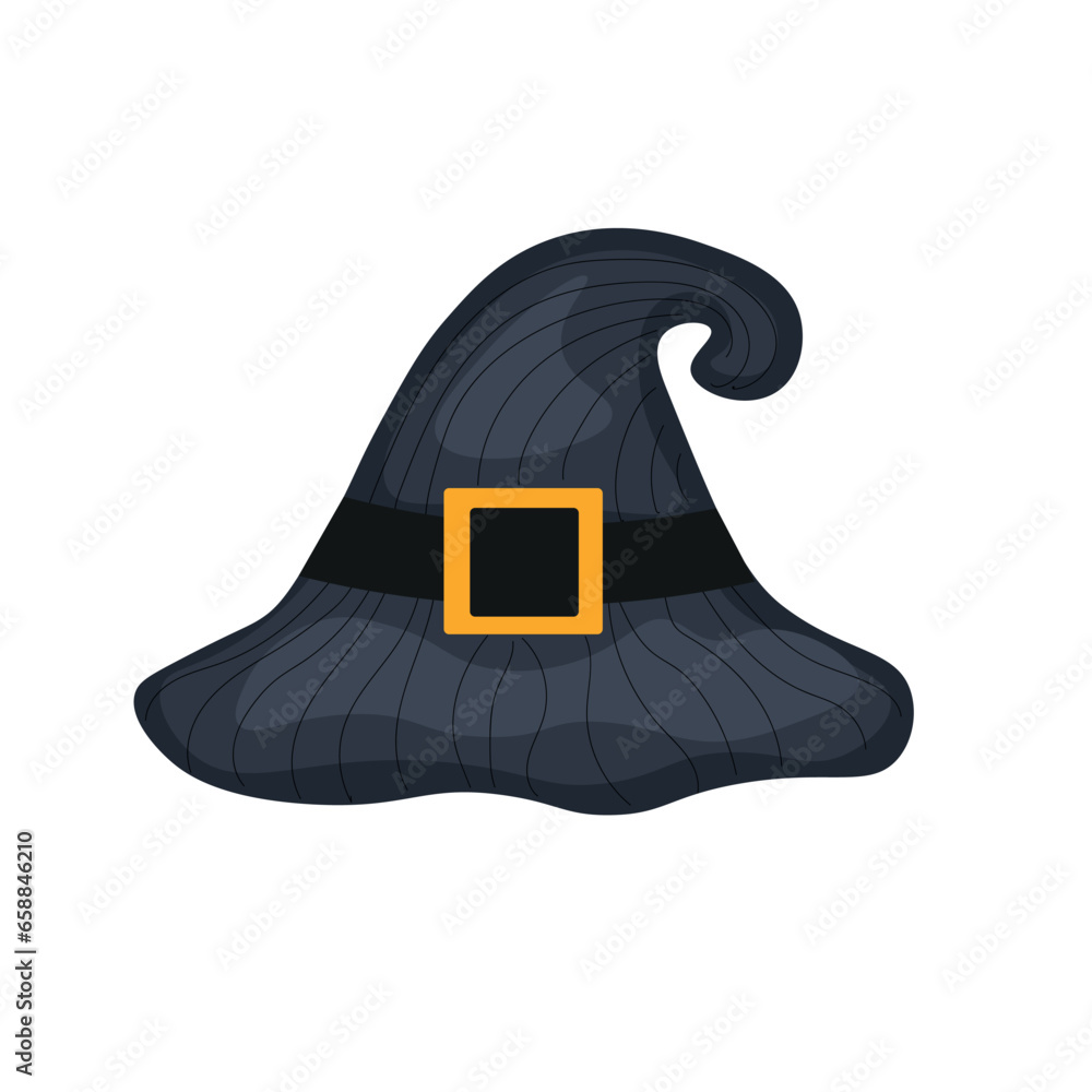 Cookie in shape of witch hat for Halloween on white background Cookie in shape of witch hat for Halloween on white background
