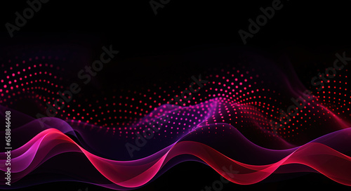 Technology digital Waves background banner background concept, motion waving particle texture