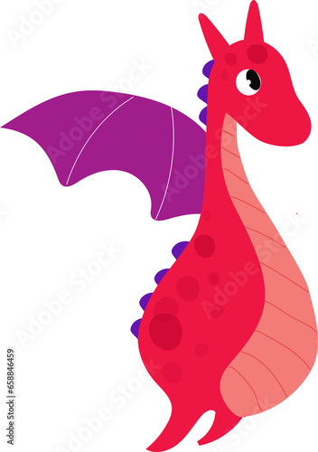 Dragon cartoon on png background