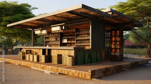 Designing a small liquor store in Isaan, Thailand, using locally available materials can blend traditional elements with modern functionality.