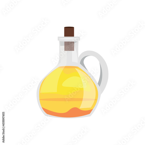 Bottle of sunflower oil on white background