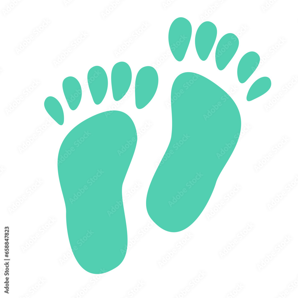 foot print on white background foot print on white background