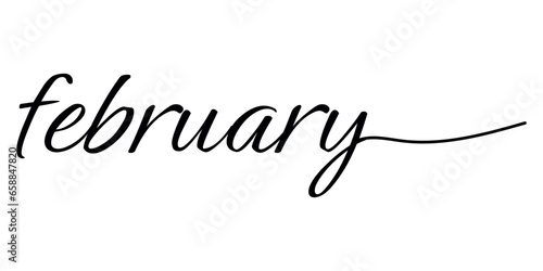 Word FEBRUARY on white background