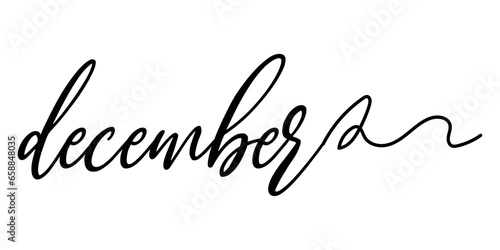 Word DECEMBER on white background