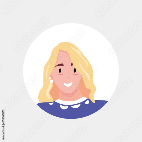Portrait of blonde young woman on light background
