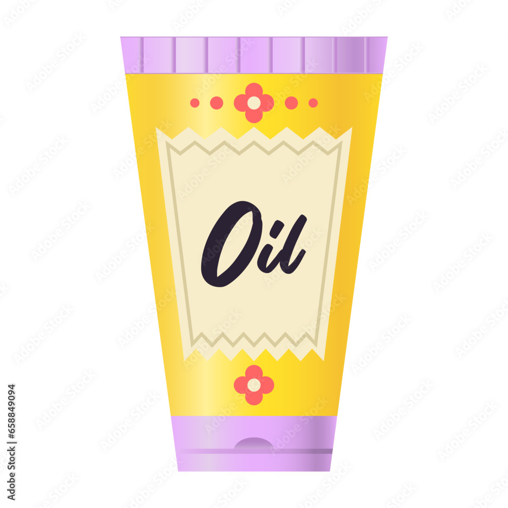 Tube of cosmetic oil on white background Tube of cosmetic oil on white background