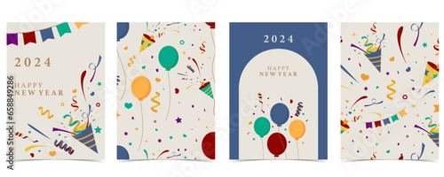 celebrate party background with party popper,glitter..Vector illustration for postcard,banner