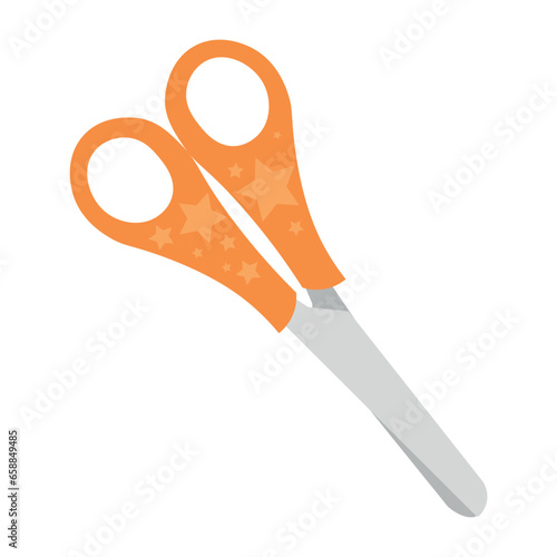 Sharp scissors on white background