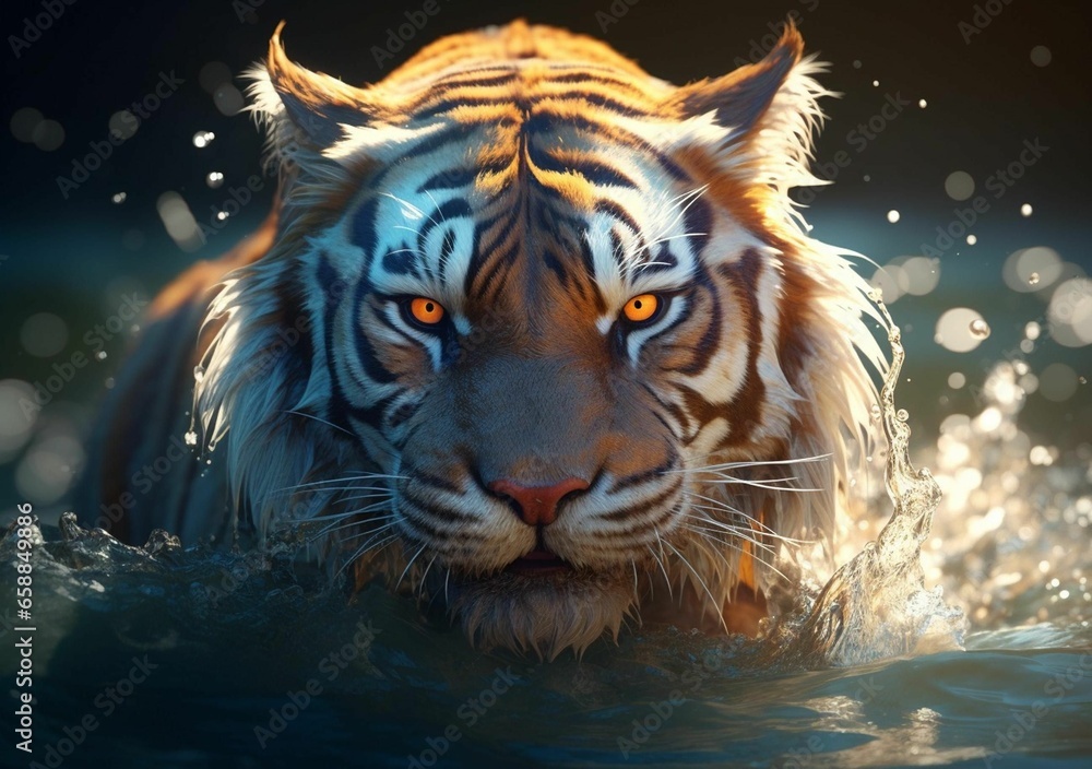 tiger in the water tiger in the water