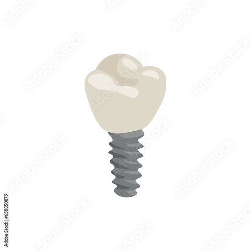 Tooth implant on white background