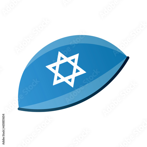 Jewish cap on white background