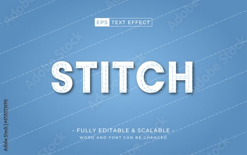 Stitch denim editable text effect - suitable garment element