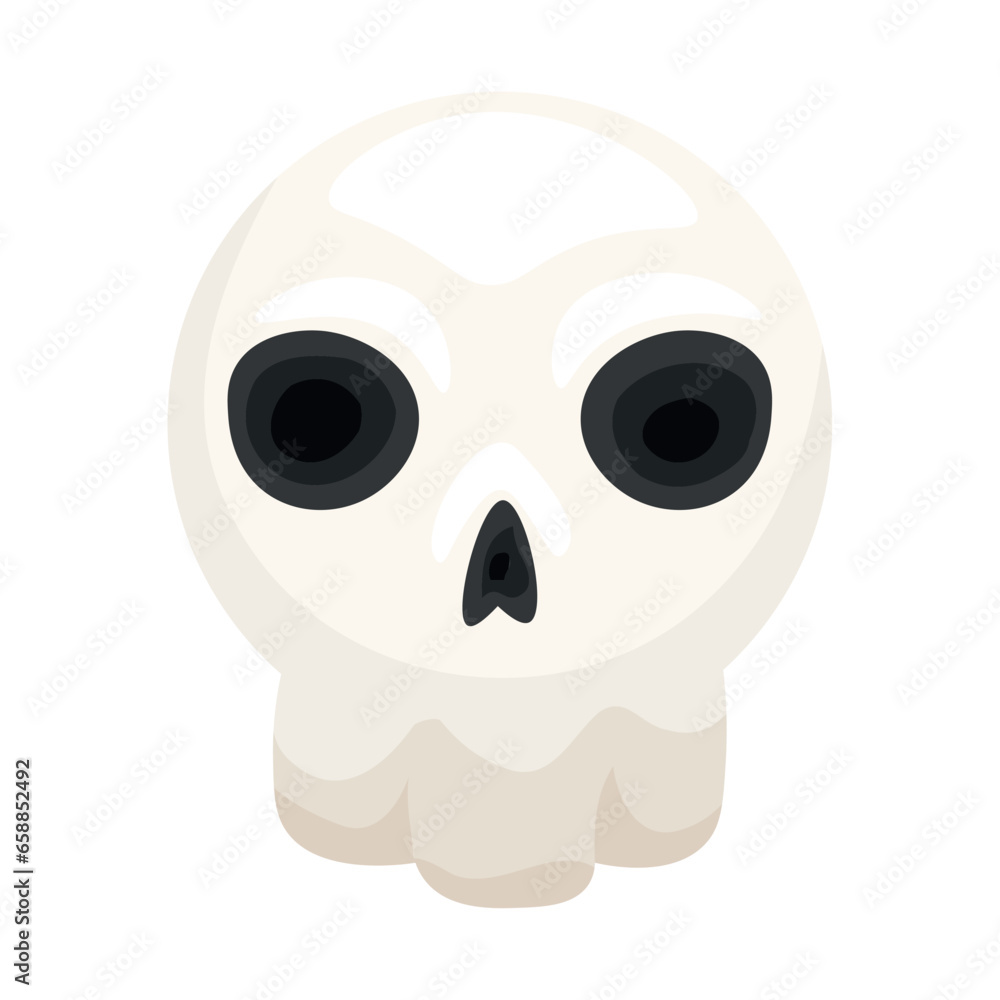 Fototapeta premium Tasty cookie in shape of skull on white background