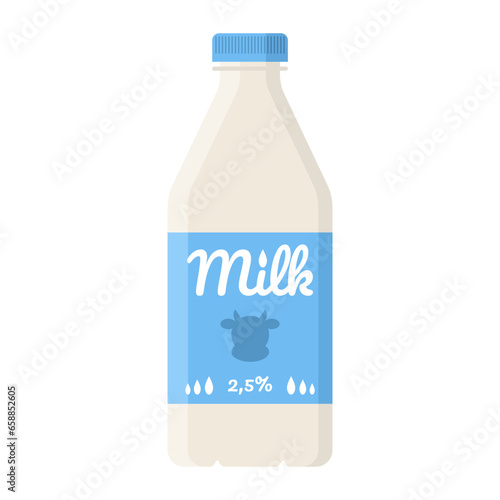 Bottle of fresh milk on white background
