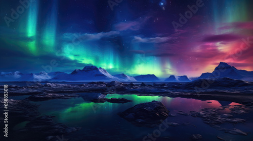 Icelands northern lights a natural wonder and a cultural attraction © Graphics.Parasite