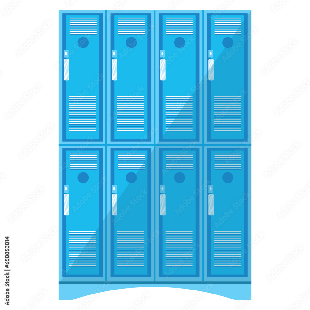 Modern blue lockers on white background Modern blue lockers on white background